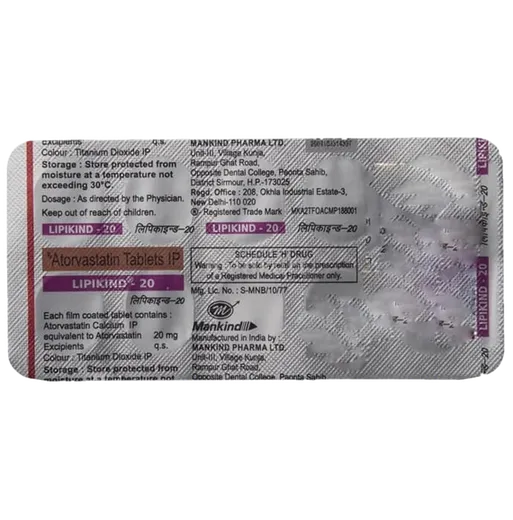 lipikind 20mg tablet 10's